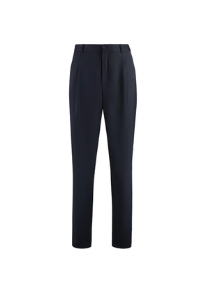 Giorgio Armani front-pleats virgin wool trousers - Blue