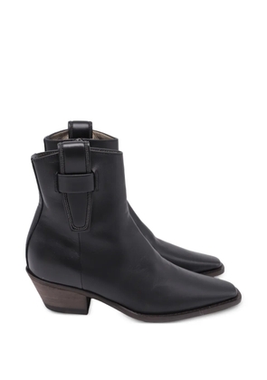 Brunello Cucinelli Vintage Western monili leather ankle boots - Black