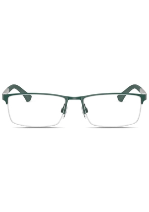 Emporio Armani rectangle frame glasses - Green