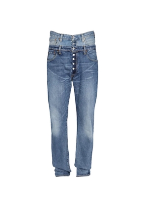 1/OFF buttoned denim jeans - Blue