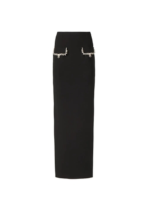Costarellos Stara crystal-chain pencil maxi skirt - Black