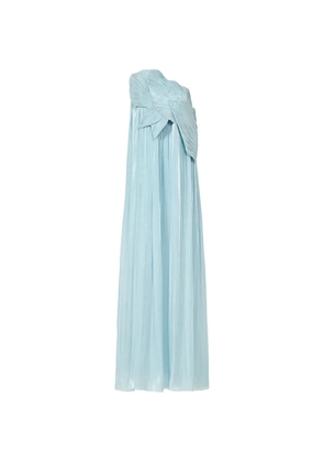 Costarellos Amabel draped one-shoulder maxi dress - Blue