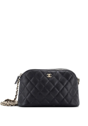 CHANEL Pre-Owned CC Dome Zip Clutch with Chain Quilted Caviar Small shoulder bag - Black