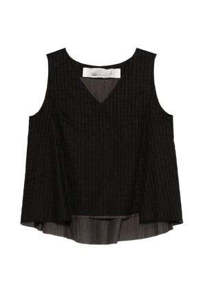 Individual Sentiments striped V-neck blouse - Black