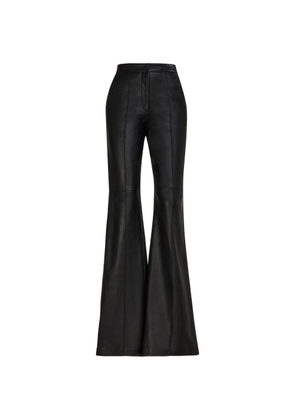 Costarellos Carmina front-seam wide-leg leather trousers - Black