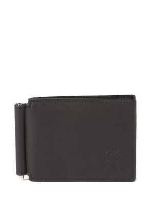 Brunello Cucinelli smooth money clip wallet - Brown