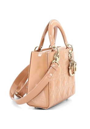 Christian Dior Pre-Owned Lady Dior Bag Cannage Quilt Patent Small satchel - Neutrals