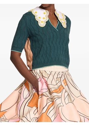 La DoubleJ crop polo - Green