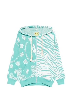 AL AIN animalier floral cardigan - Blue