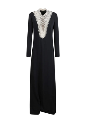 Costarellos Dellana crystal-embellished long-sleeve maxi dress - Black