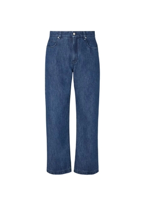 FENDI leather-patch jeans - Blue