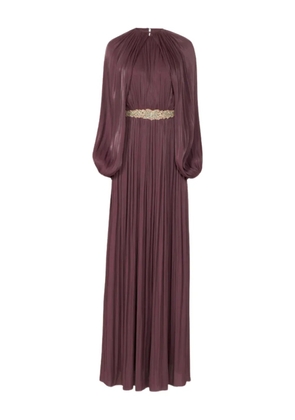 Costarellos pleated embellished dress - Purple