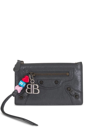 Balenciaga charm leather wallet - Grey
