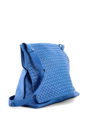 Bottega Veneta Pre-Owned Square Panelled Messenger Bag Intrecciato Nappa Large crossbody bag - Blue