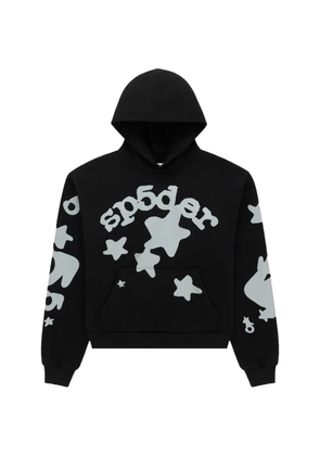 SP5DER reflective-detail hoodie - Black