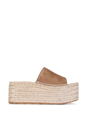 Gianvito Rossi platform heeled espadrilles - Brown