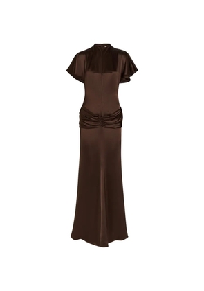 De La Vali Myra ruffled maxi dress - Brown