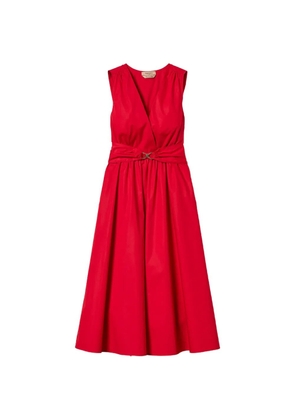 TWINSET V-neck belted midi dress - Red