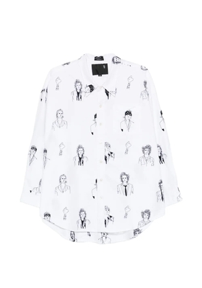 R13 portrait-print shirt - White