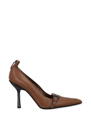 Gucci Pre-Owned leather buckle heeled pumps - Brown