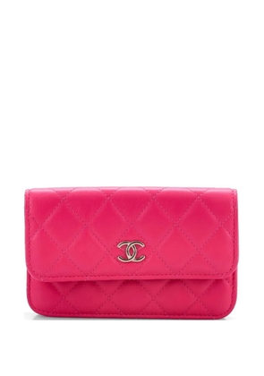 CHANEL Pre-Owned Pearl Strap CC Wallet on Chain Quilted Calfskin Mini crossbody bag - Pink