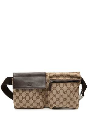 Gucci Pre-Owned 2000-2015 GG Canvas Double Pocket belt bag - Brown