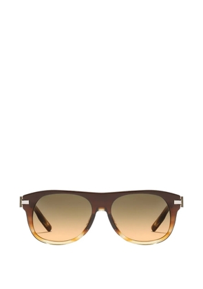 Dolce & Gabbana Eyewear metal plaque sunglasses - Brown