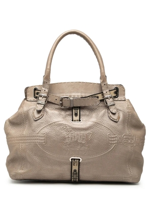 Fendi Pre-Owned 2000-2010 Large Leather Selleria Villa Borghese tote bag - Gold