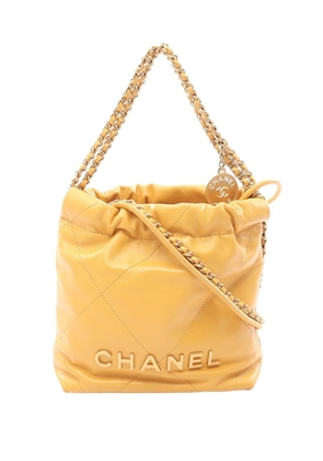 CHANEL Pre-Owned 2021-2026 Mini Calfskin 22 Hobo shoulder bag - Yellow