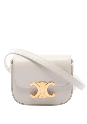 Celine Pre-Owned 2021-2026 Mini Triomphe Leather Claude crossbody bag - White
