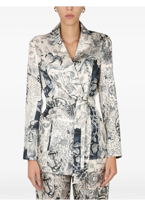 ETRO floral print belted jacket - Neutrals