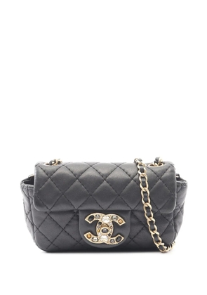 CHANEL Pre-Owned 2010-2011 Mini Quilted Lambskin Precious Jewel Flap crossbody bag - Black