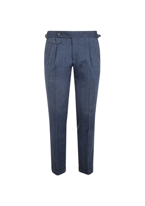 Barba pleated tailored trousers - Blue