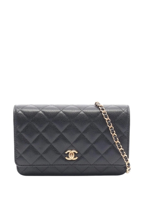 CHANEL Pre-Owned 2021-2026 CC Quilted Caviar Wallet on Chain crossbody bag - Black