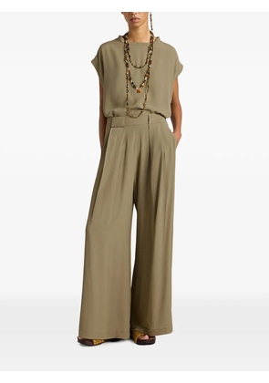 MOMONÌ Aspen pleated wide-leg palazzo trousers - Green