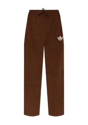 adidas logo drawstring knit trousers - Brown