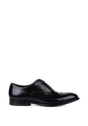 Doucal's toe cap brushed leather derby shoes - Black