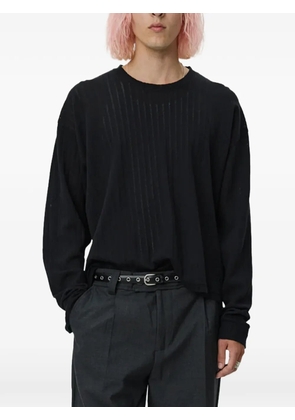 mfpen lace stripe T-shirt - Black