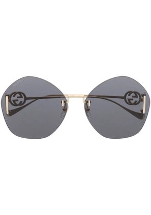 Gucci Eyewear frameless logo-engraved sunglasses - Gold