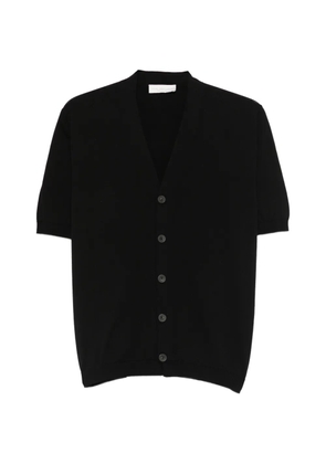 LUIGI GENTILE short-sleeved V-neck cardigan - Black