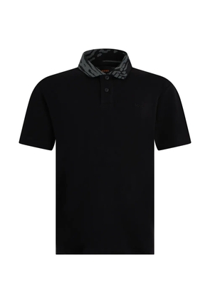 BOSS patterned collar polo shirt - Black