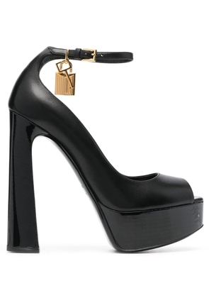 TOM FORD padlock charm platform pumps - Black