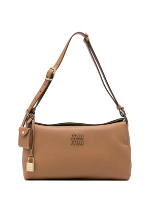 Miu Miu pebble padlock shoulder bag - Neutrals