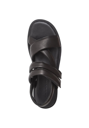 PURO leather flat sandals - Black