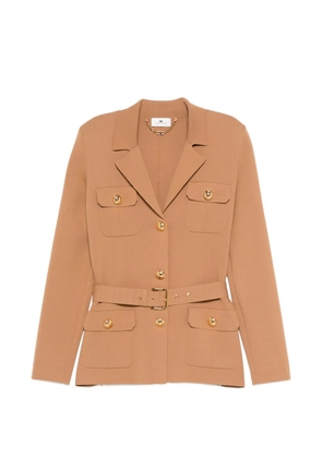 Elisabetta Franchi button belted jacket - Neutrals