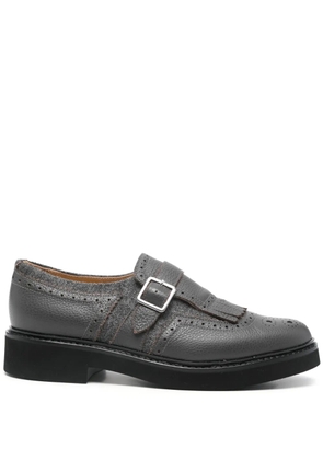 Doucal's leather fringed brogues - Grey