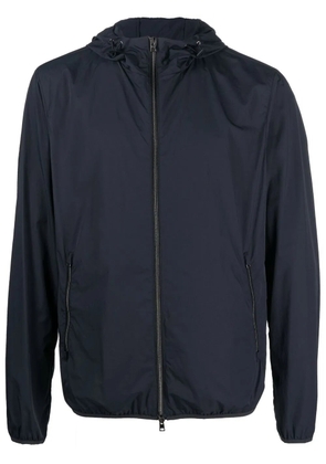 Herno solid-colour hooded jacket - Blue