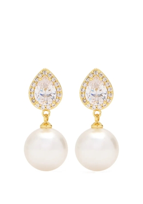 Self-Portrait faux pearl embellished earrings - Gold