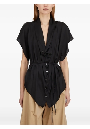 Collection Privée? drape button top - Black