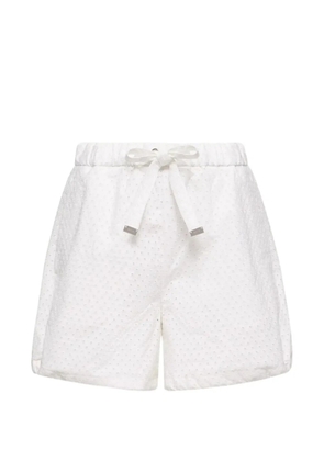 Moncler San Gallo eyelet drawstring shorts - White
